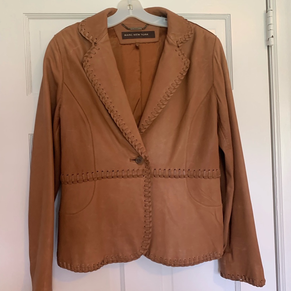 Marc NY leather blazer brand new condition.